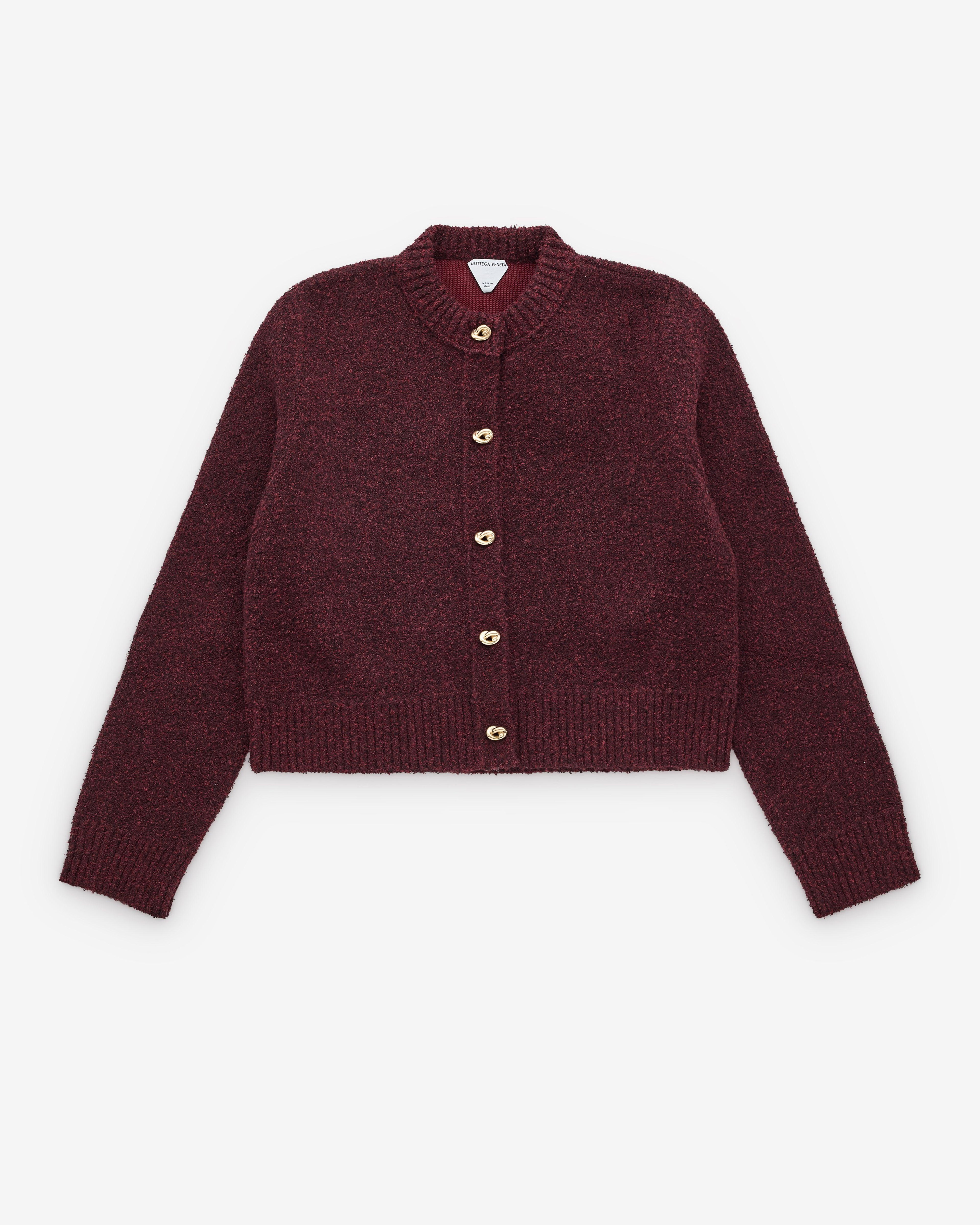 Bottega Veneta - Women's Wool Bouclé Cardigan - (Oxblood Melange) by BOTTEGA VENETA