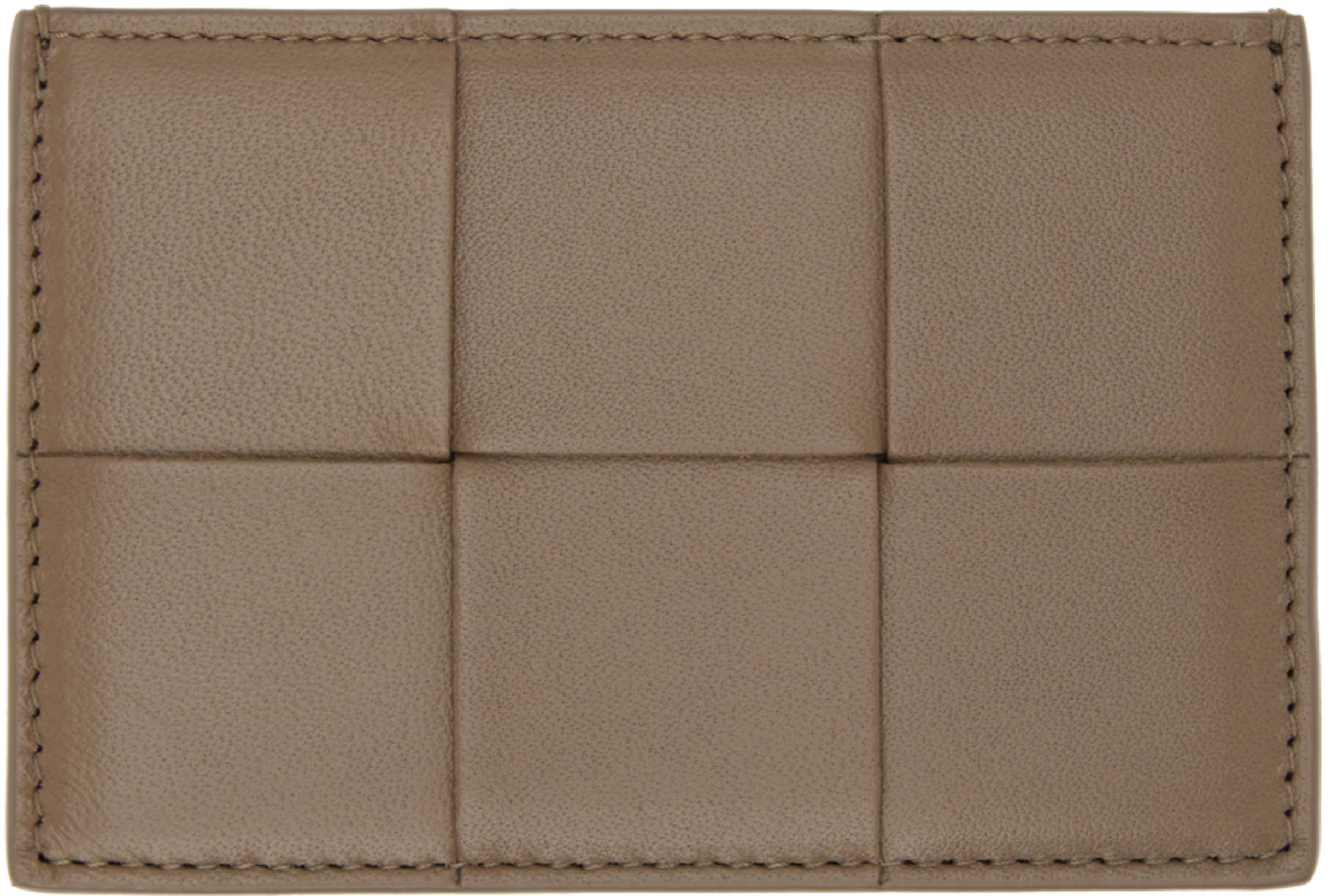 Brown Cassette Card Holder by BOTTEGA VENETA