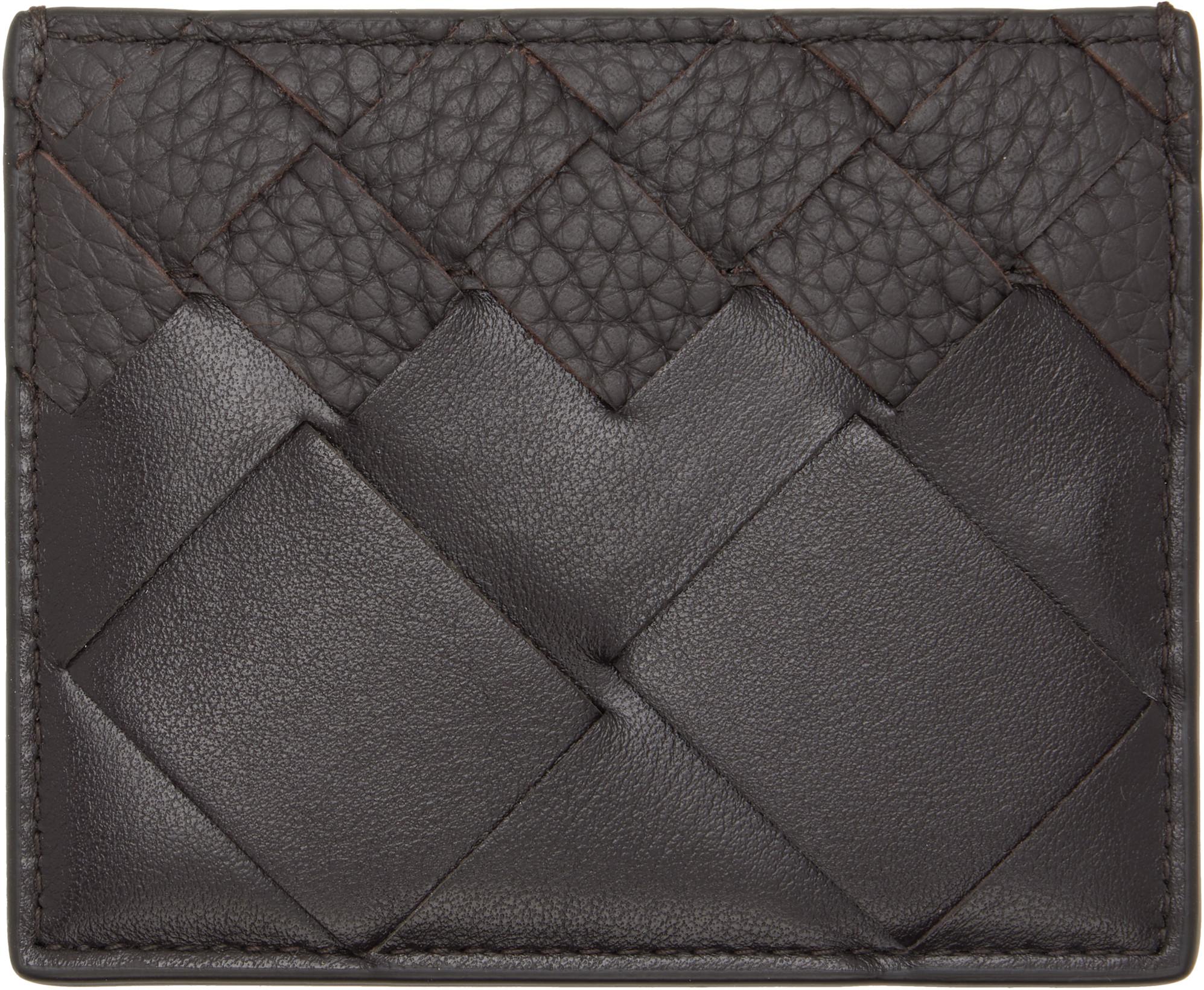 Brown Intrecciato Credit Card Holder by BOTTEGA VENETA