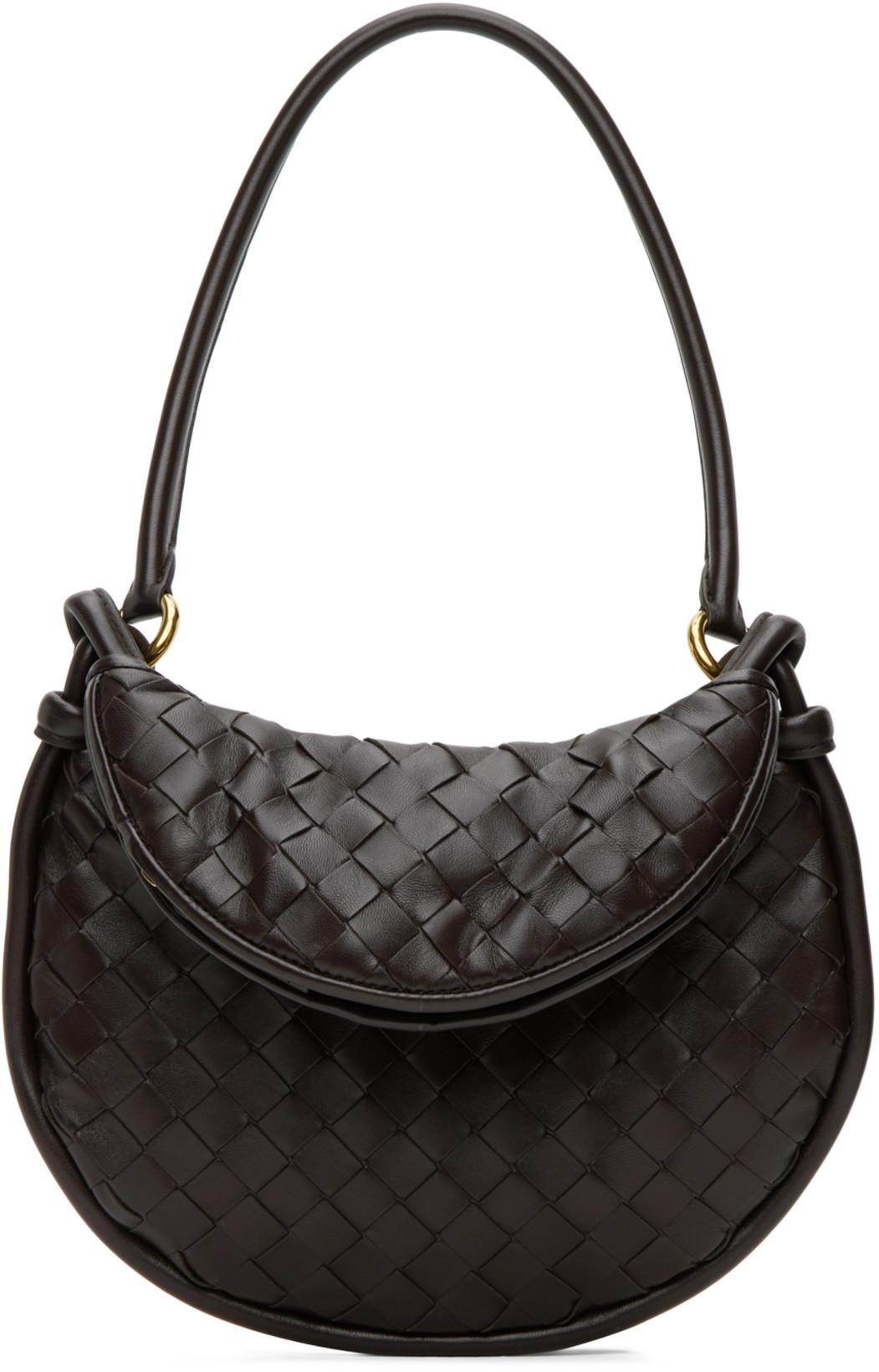 Brown Small Gemelli Shoulder Bag by BOTTEGA VENETA