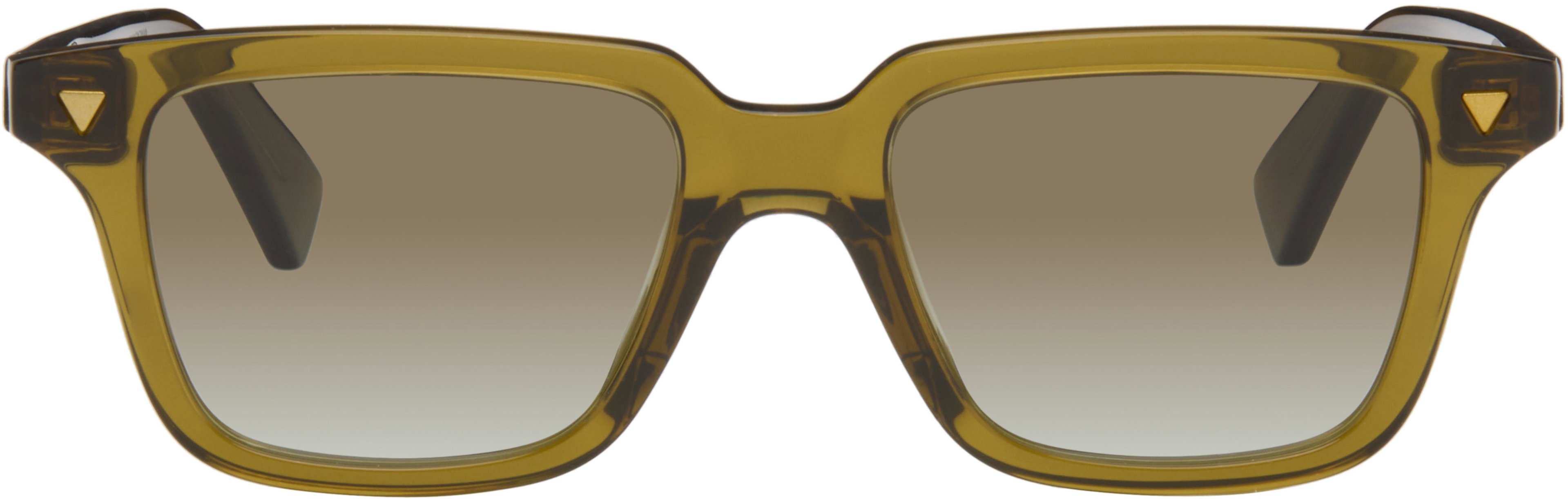 Brown Triangle Sunglasses by BOTTEGA VENETA