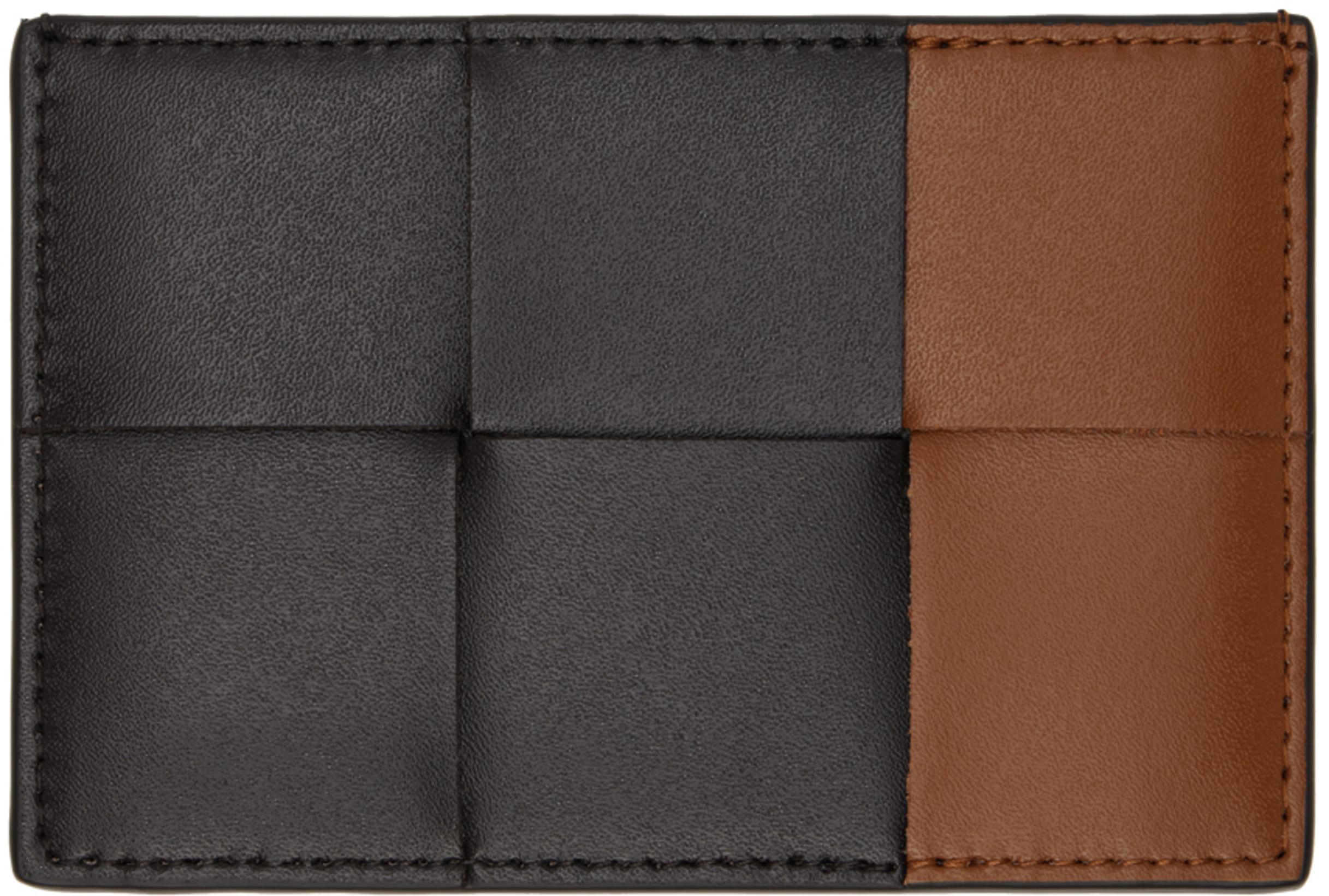 Brown & Tan Cassette Credit Card Holder by BOTTEGA VENETA