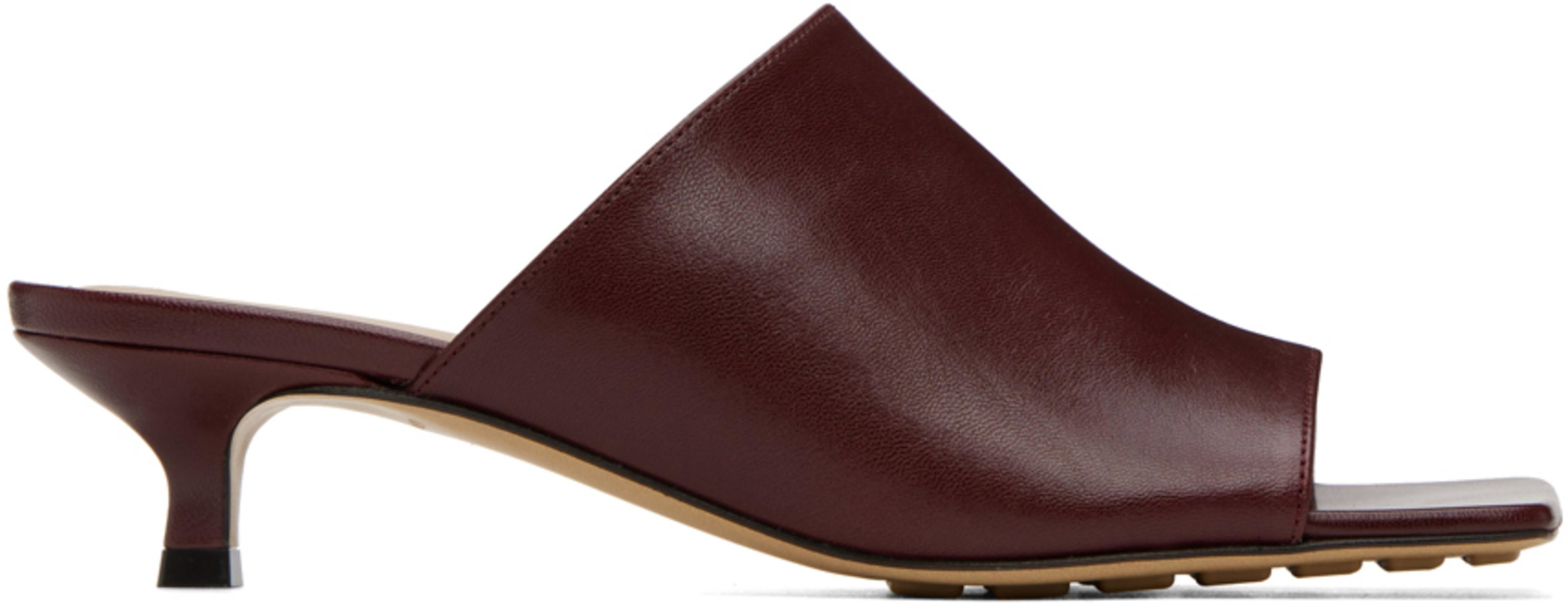 Burgundy Stretch Mules by BOTTEGA VENETA