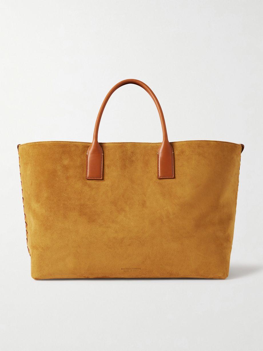 Cabat large leather-trimmed suede tote by BOTTEGA VENETA