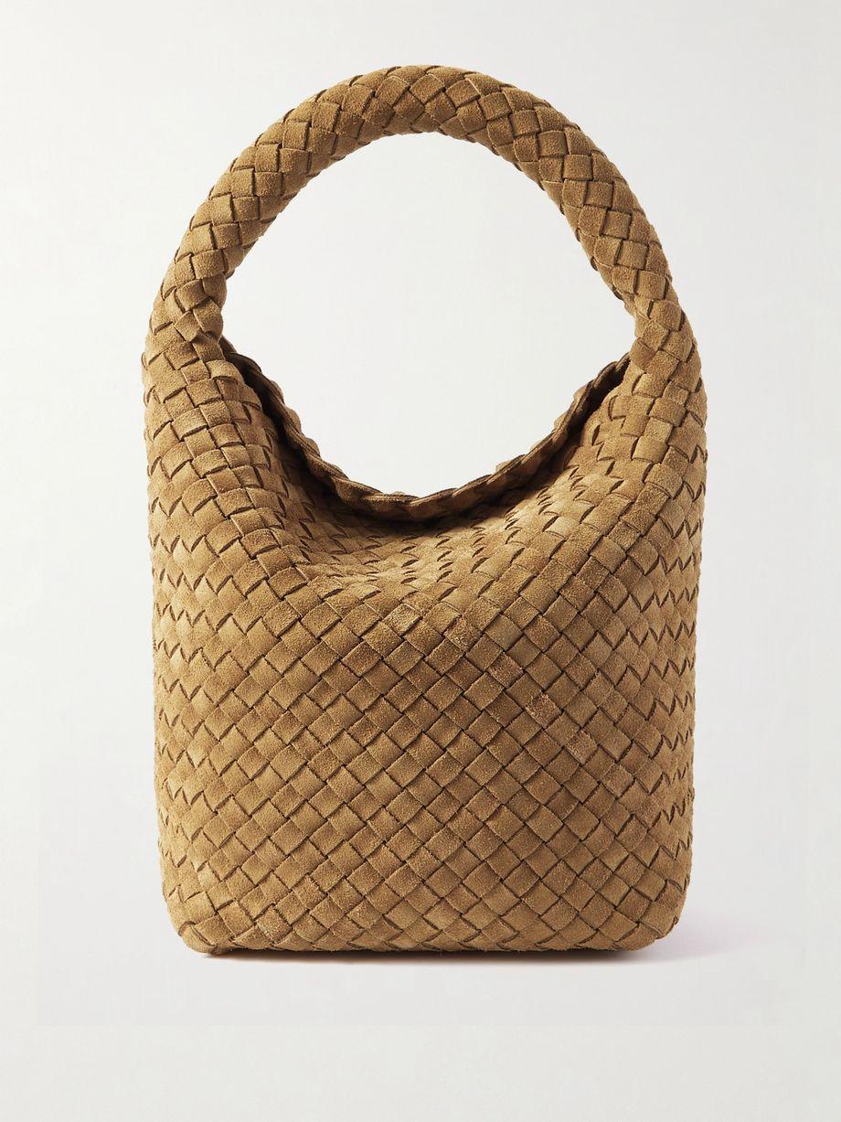 Cabat small Intrecciato suede bucket bag by BOTTEGA VENETA