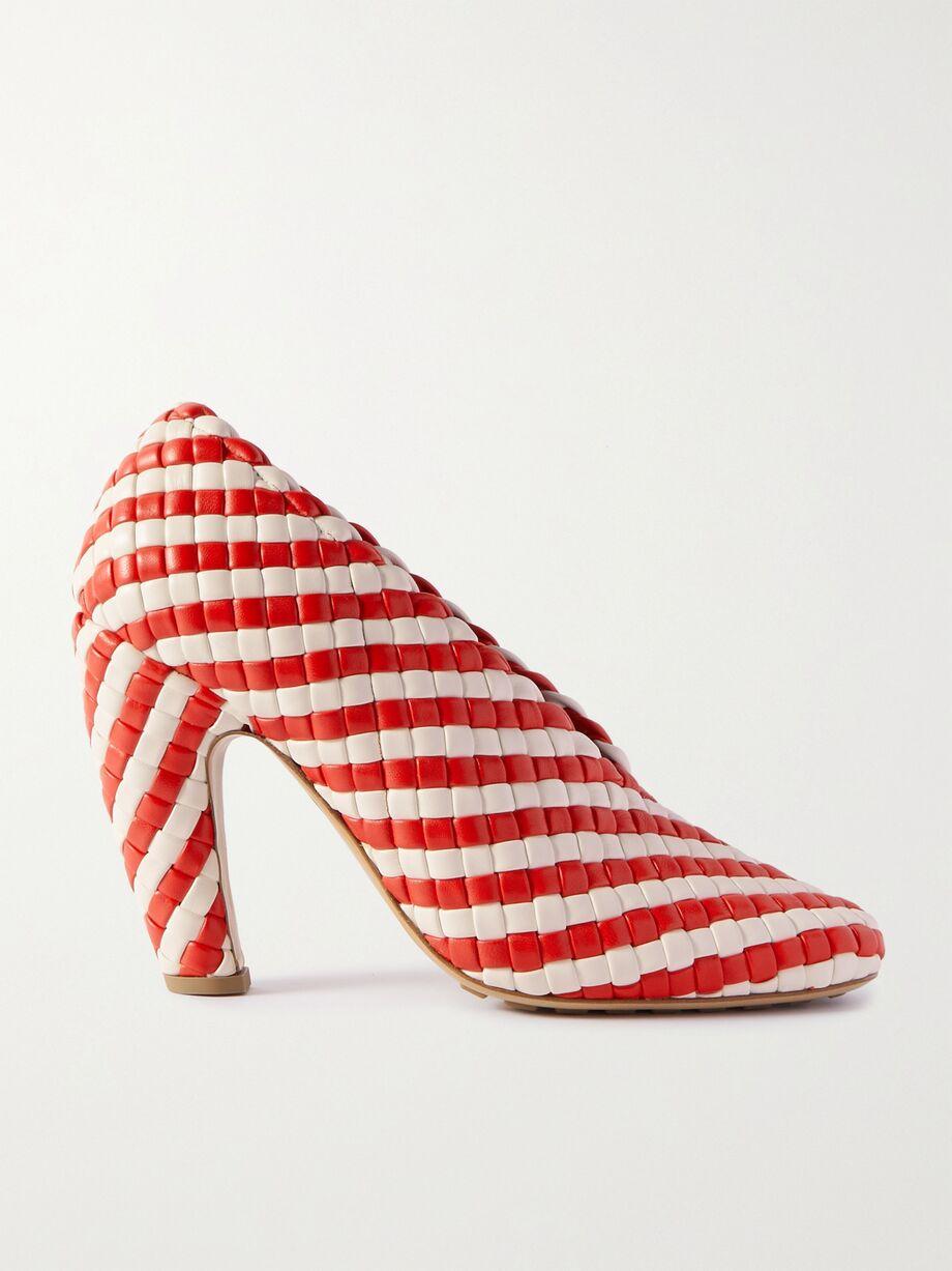 Canalazzo striped intrecciato leather pumps by BOTTEGA VENETA
