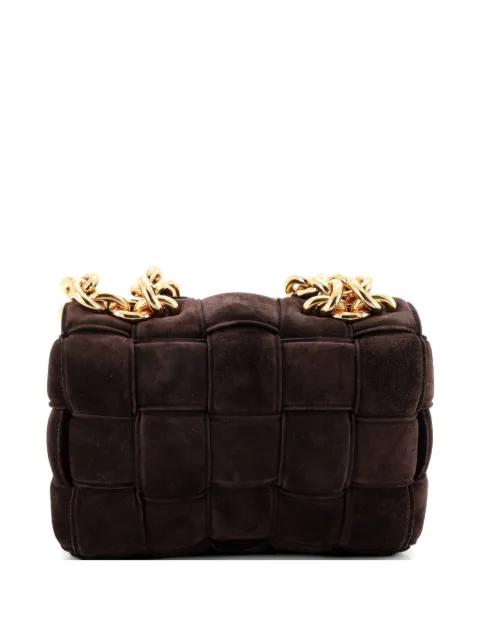 Cassette Chain Padded Maxi Intrecciato Suede crossbody bag by BOTTEGA VENETA 
