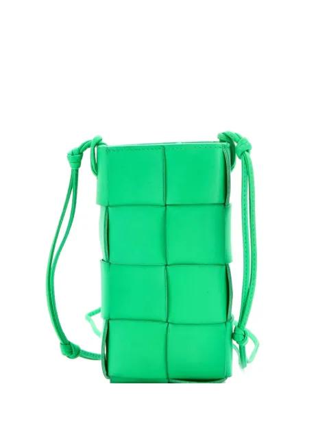 Cassette Phone Holder Maxi Intrecciato Leather Mini crossbody bag by BOTTEGA VENETA 