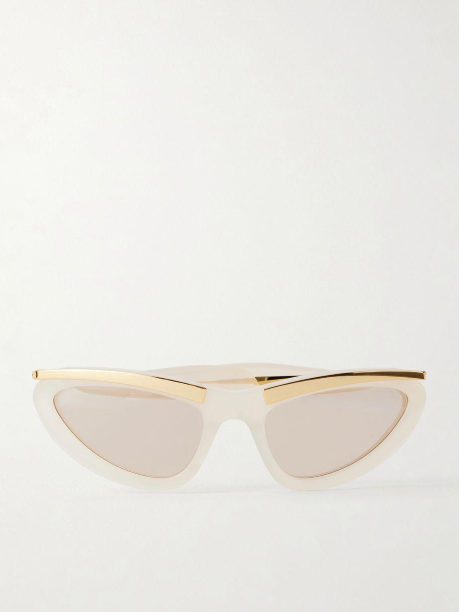 Cat-eye gold-tone and acetate sunglasses by BOTTEGA VENETA