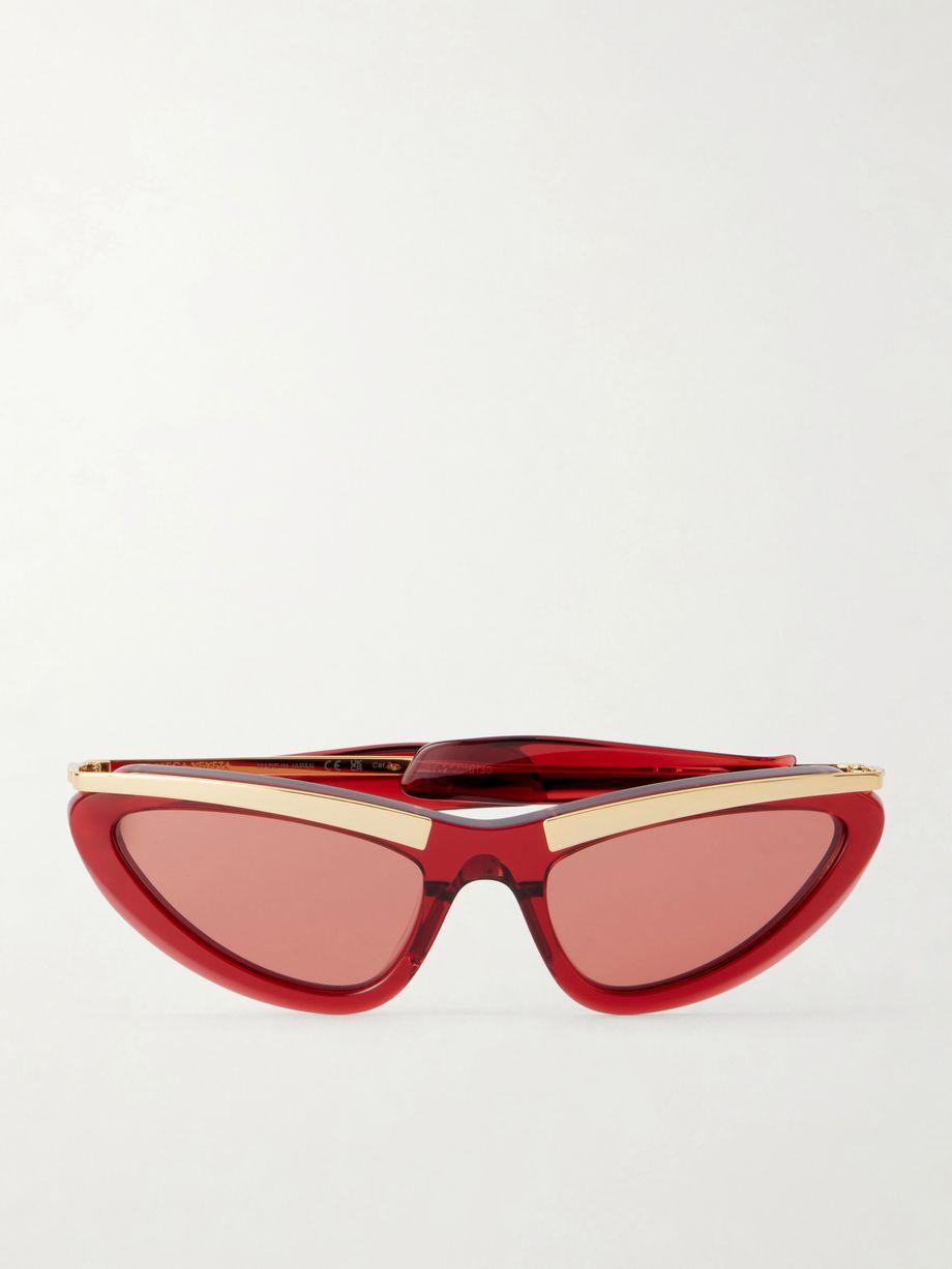 Cat-eye gold-tone and acetate sunglasses by BOTTEGA VENETA