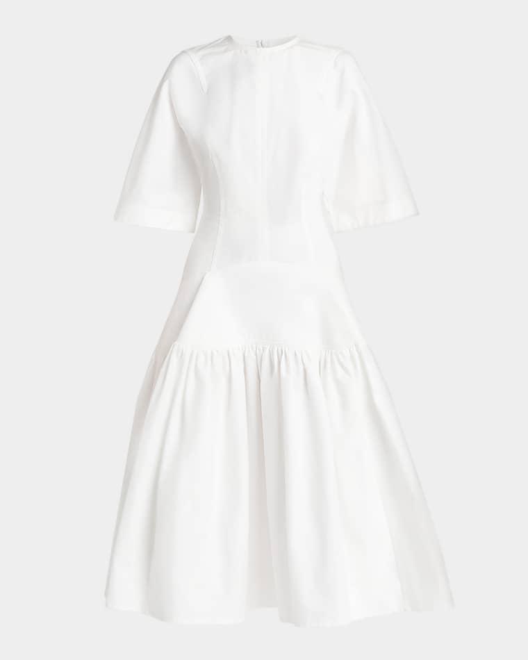 Cotton Voile Drop-Waist Midi Dress by BOTTEGA VENETA
