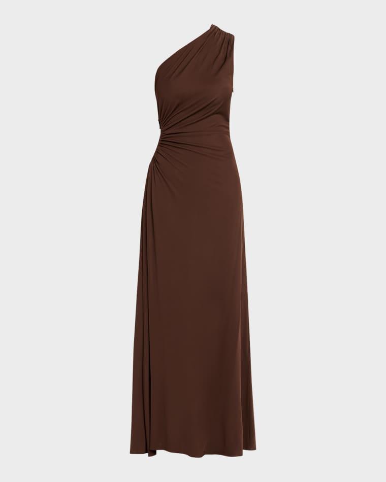 Crepe Viscose Jersey One-Shoulder Dress by BOTTEGA VENETA
