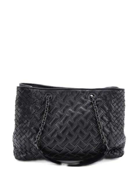 Double Chain Studded Leather with Intrecciato Detail Medium tote bag by BOTTEGA VENETA 