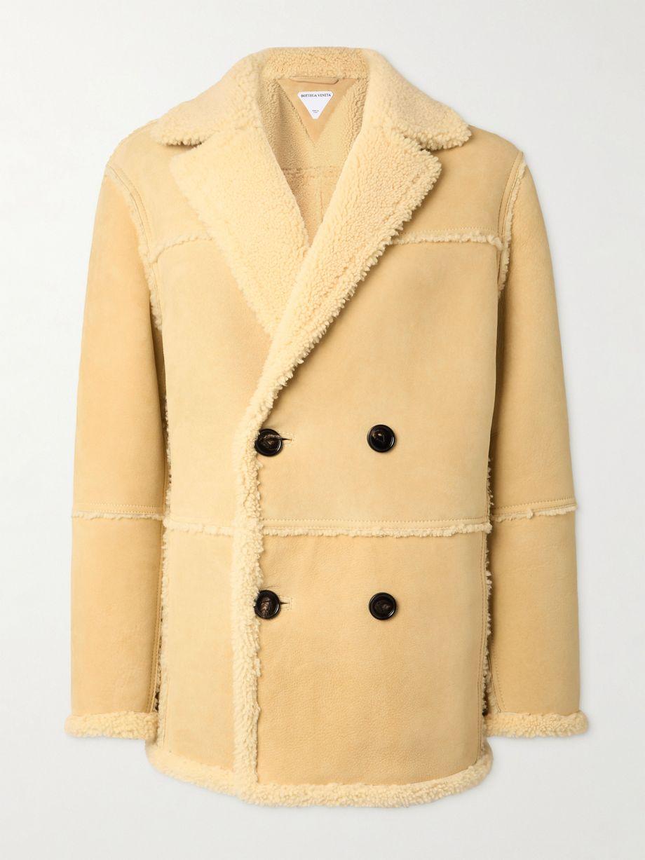 Double-breasted shearling coat by BOTTEGA VENETA
