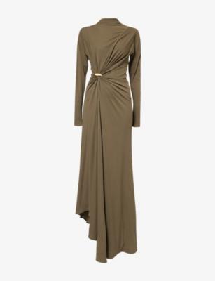 Draped Long-Sleeve Jersey Maxi Dress by BOTTEGA VENETA
