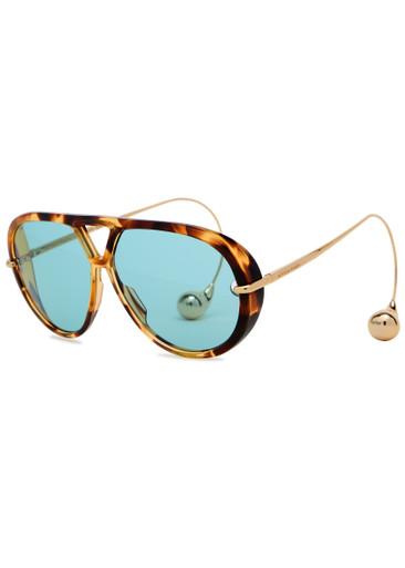 Drop aviator-style sunglasses by BOTTEGA VENETA