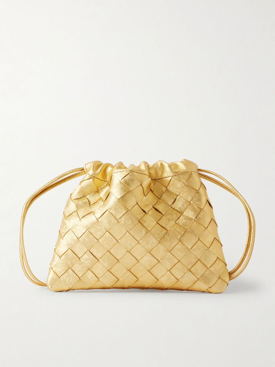 Dustbag small Intrecciato metallic leather pouch by BOTTEGA VENETA