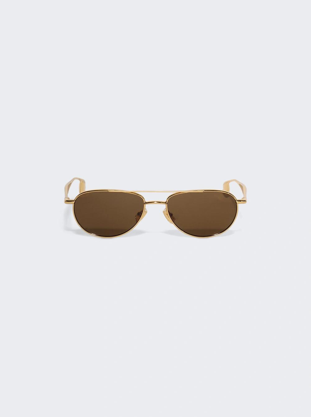 Fin Pilot Sunglasses Gold  | The Webster by BOTTEGA VENETA