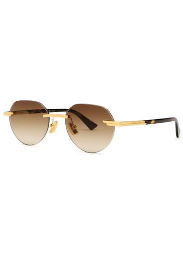 Glaze rimless round-frame sunglasses by BOTTEGA VENETA