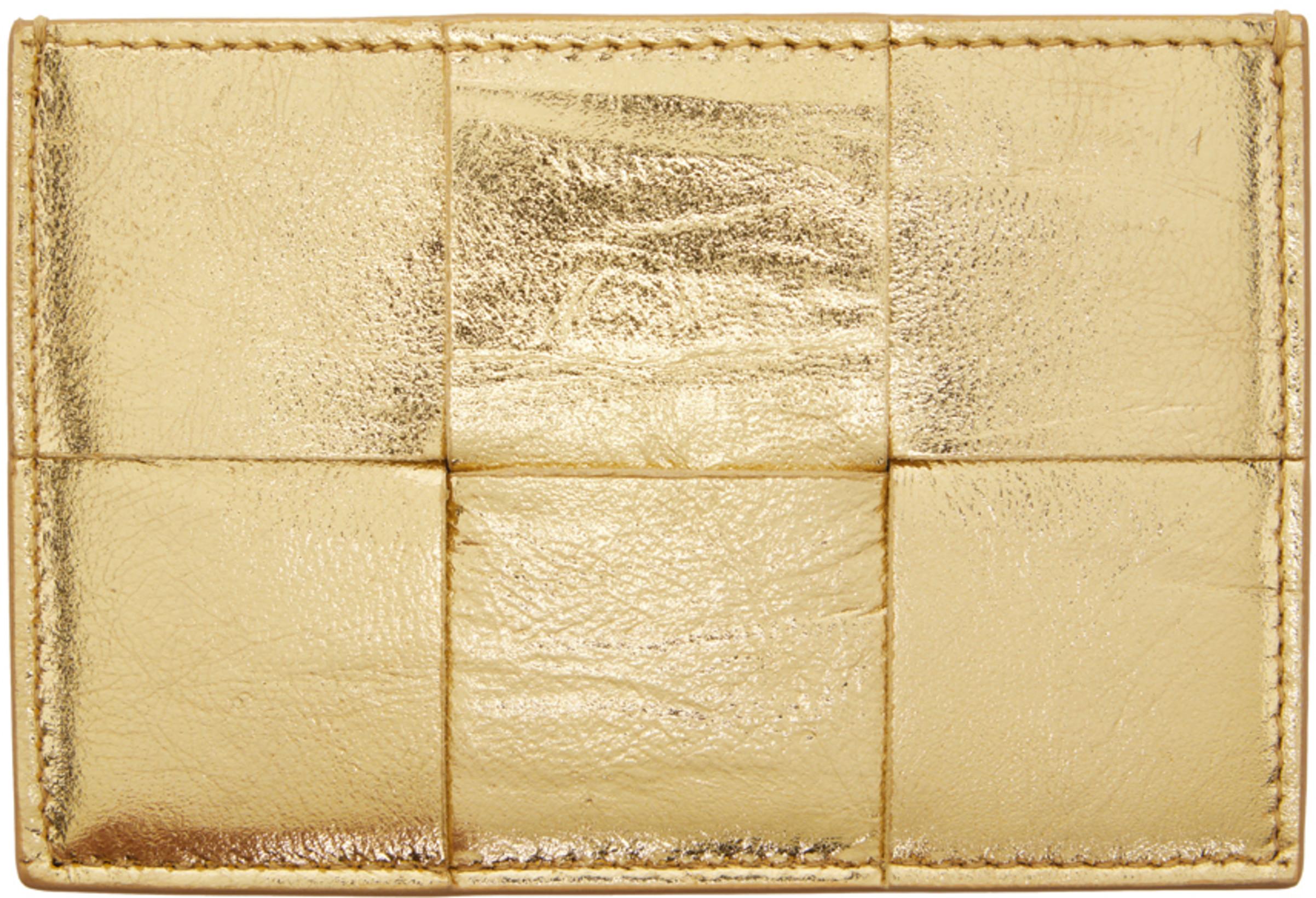 Gold Cassette Card Holder by BOTTEGA VENETA
