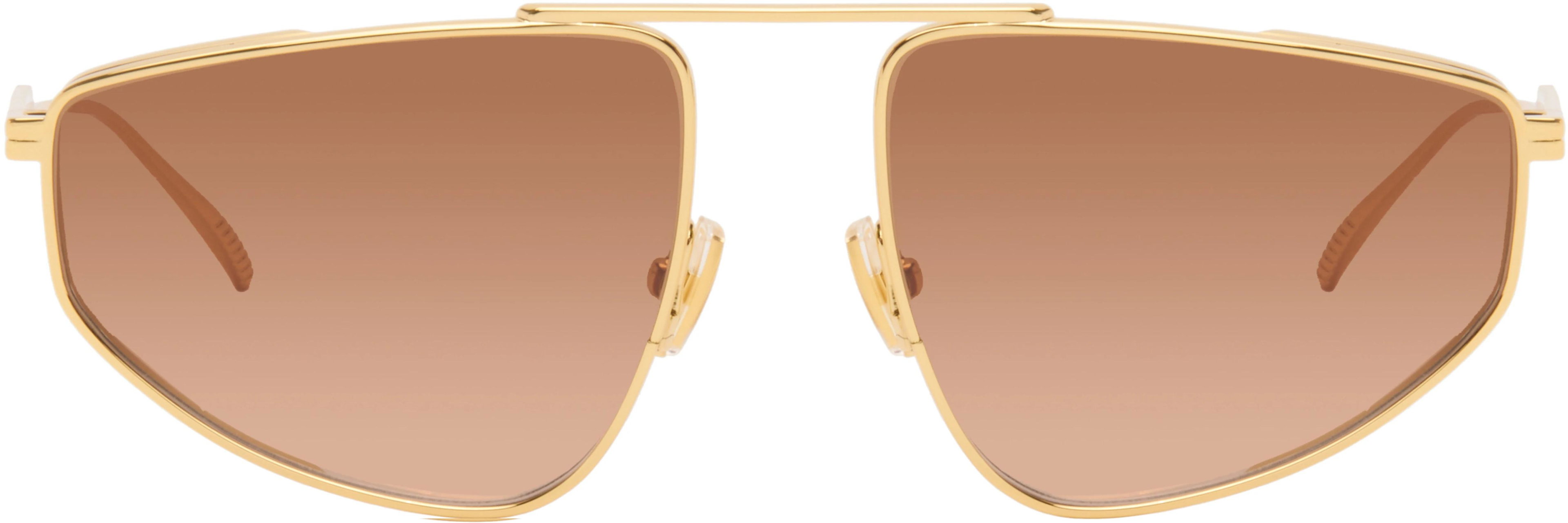 Gold Classic Aviator Sunglasses by BOTTEGA VENETA