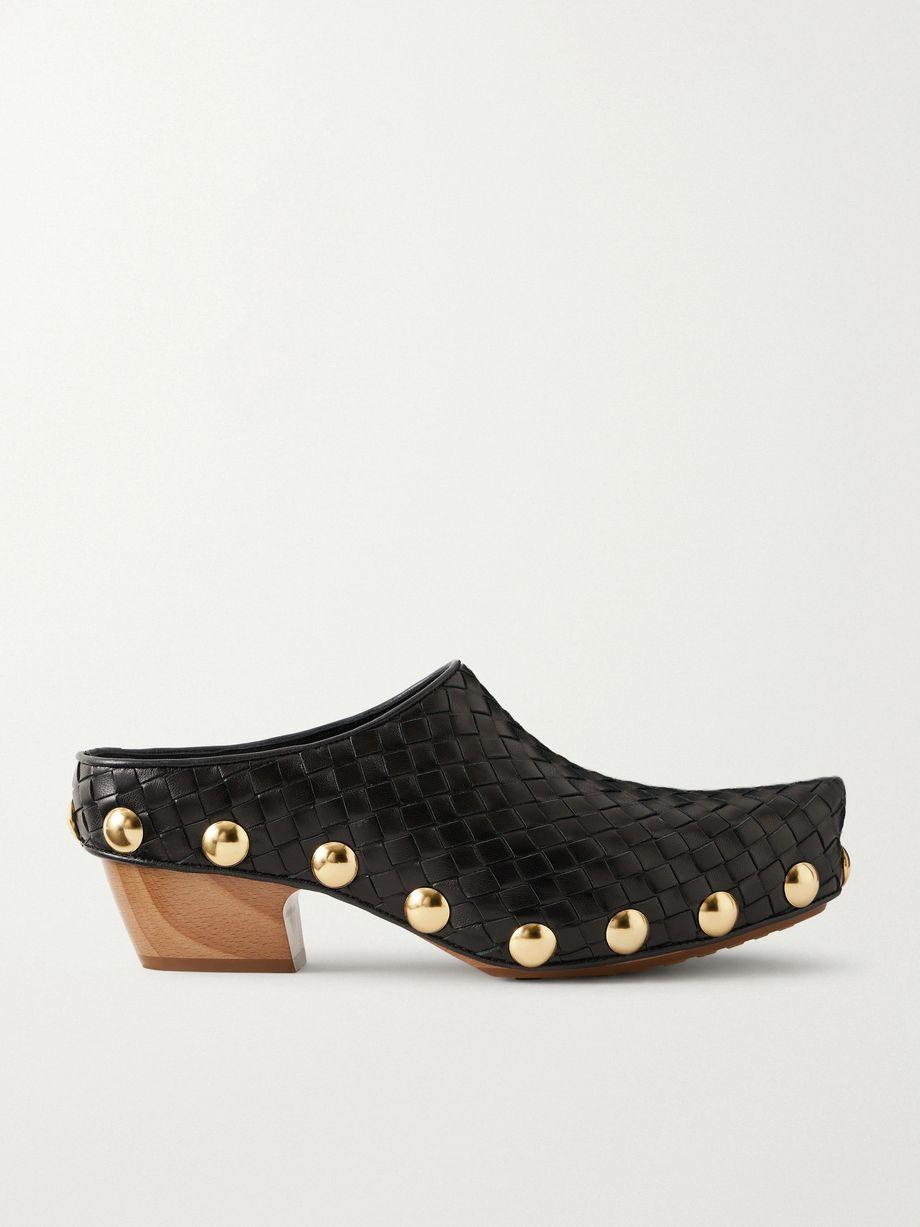 Gondola studded Intrecciato leather clogs by BOTTEGA VENETA