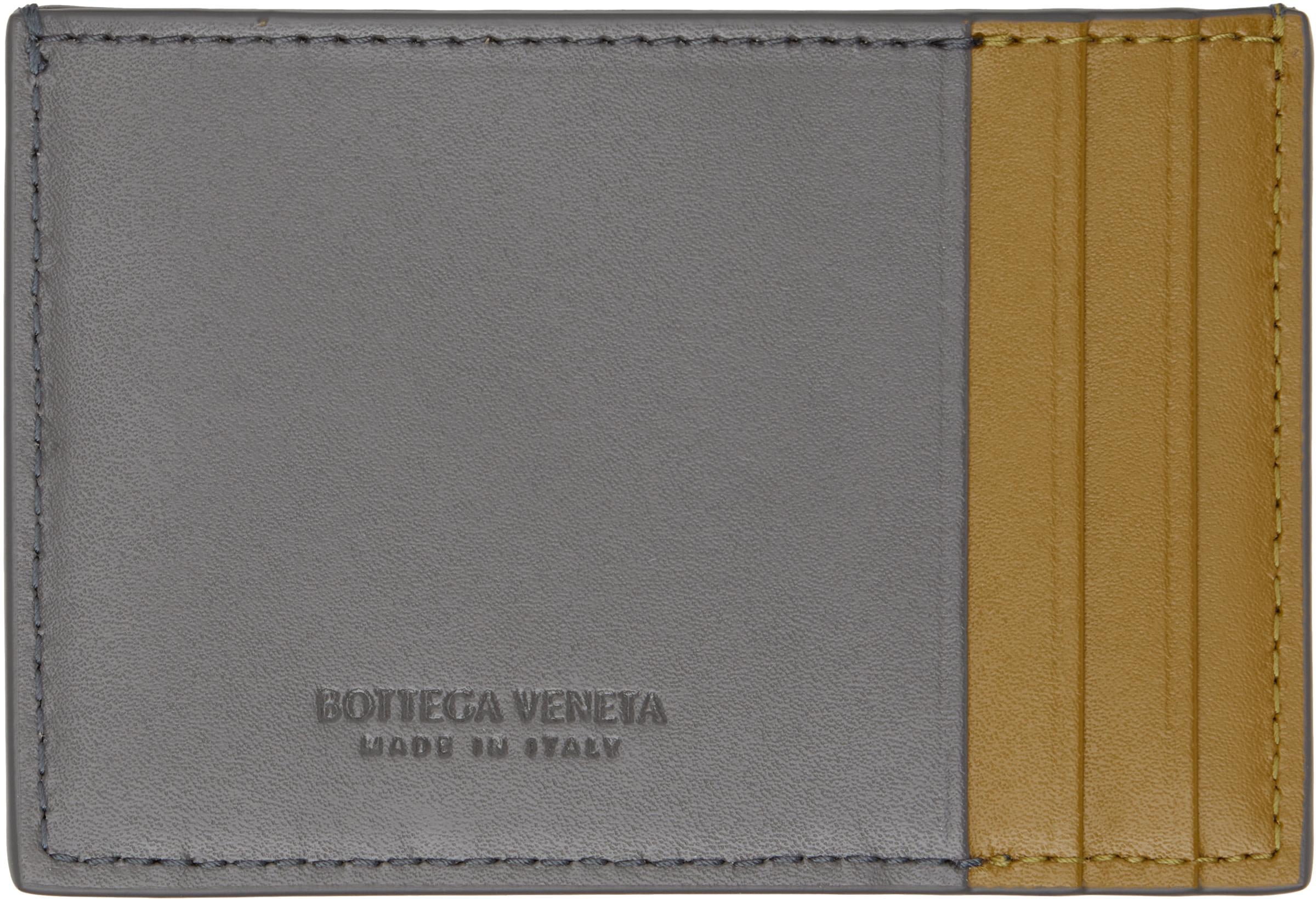 Gray Cassette Credit Card Holder by BOTTEGA VENETA