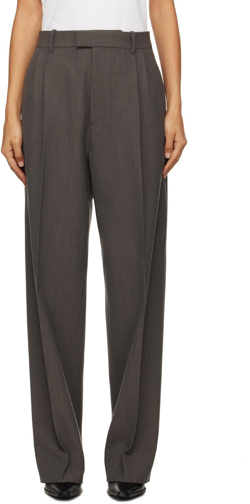 Gray Light Wool Trousers by BOTTEGA VENETA