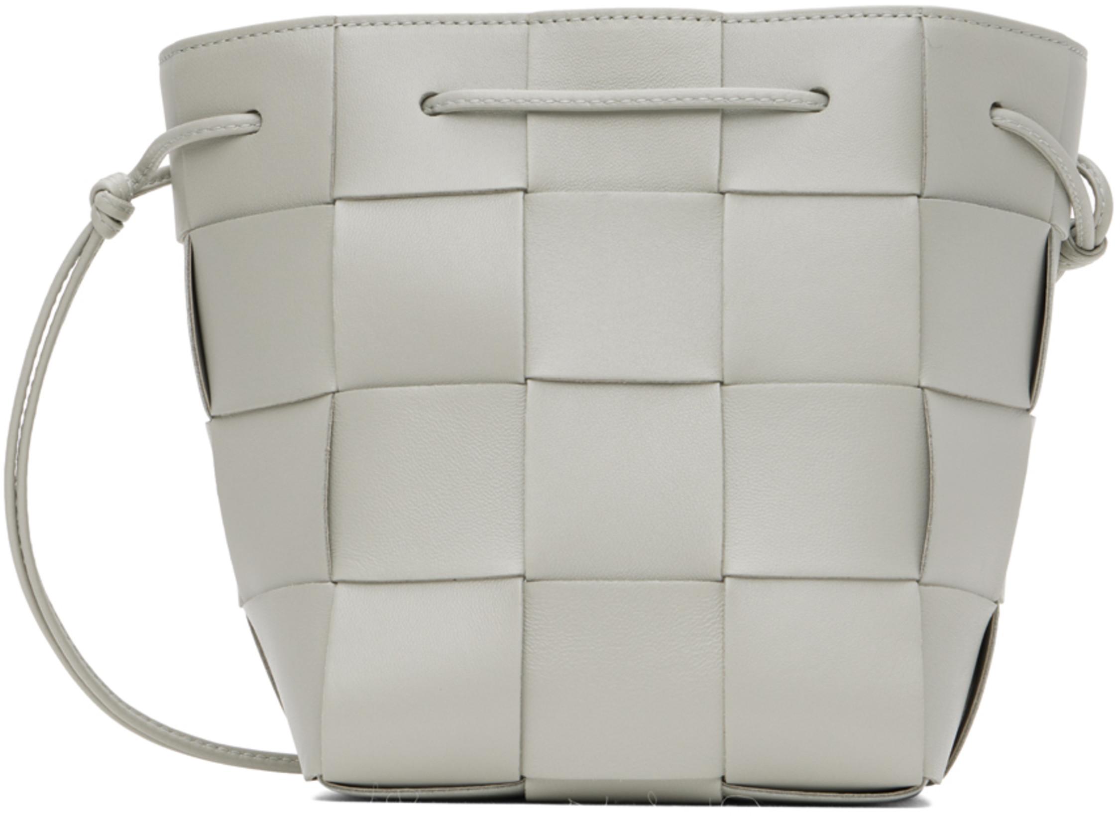 Gray Small Cassette Cross-Body Bucket Bag by BOTTEGA VENETA