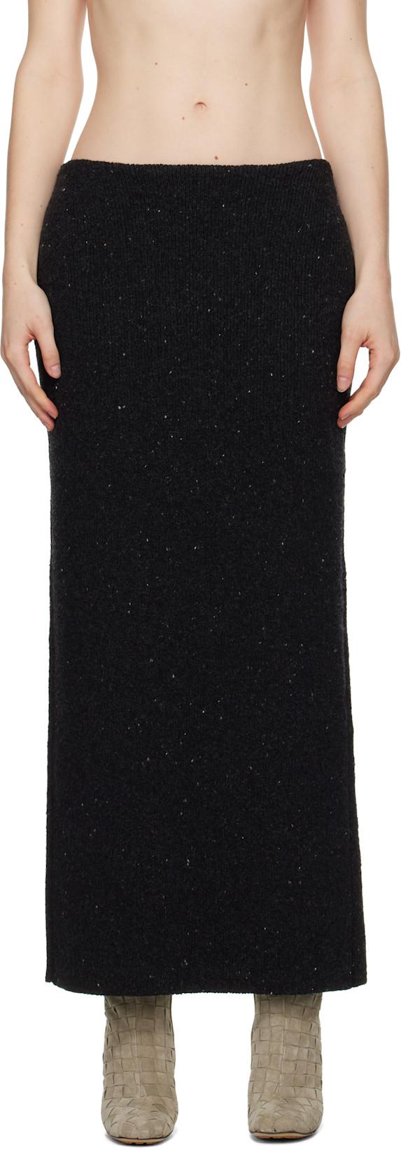 Gray Wool Tailored Maxi Skirt by BOTTEGA VENETA