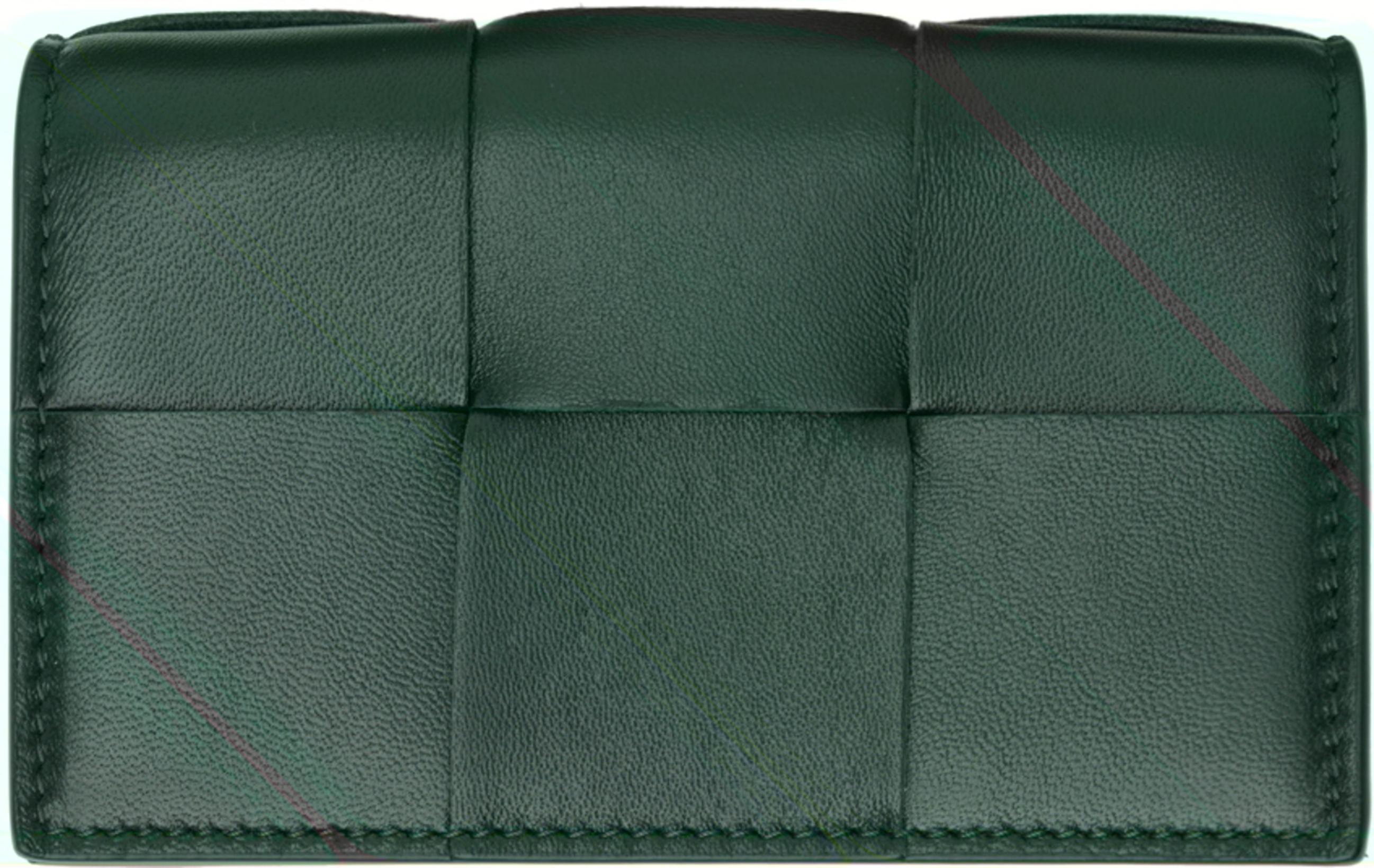 Green Cassette Card Holder by BOTTEGA VENETA