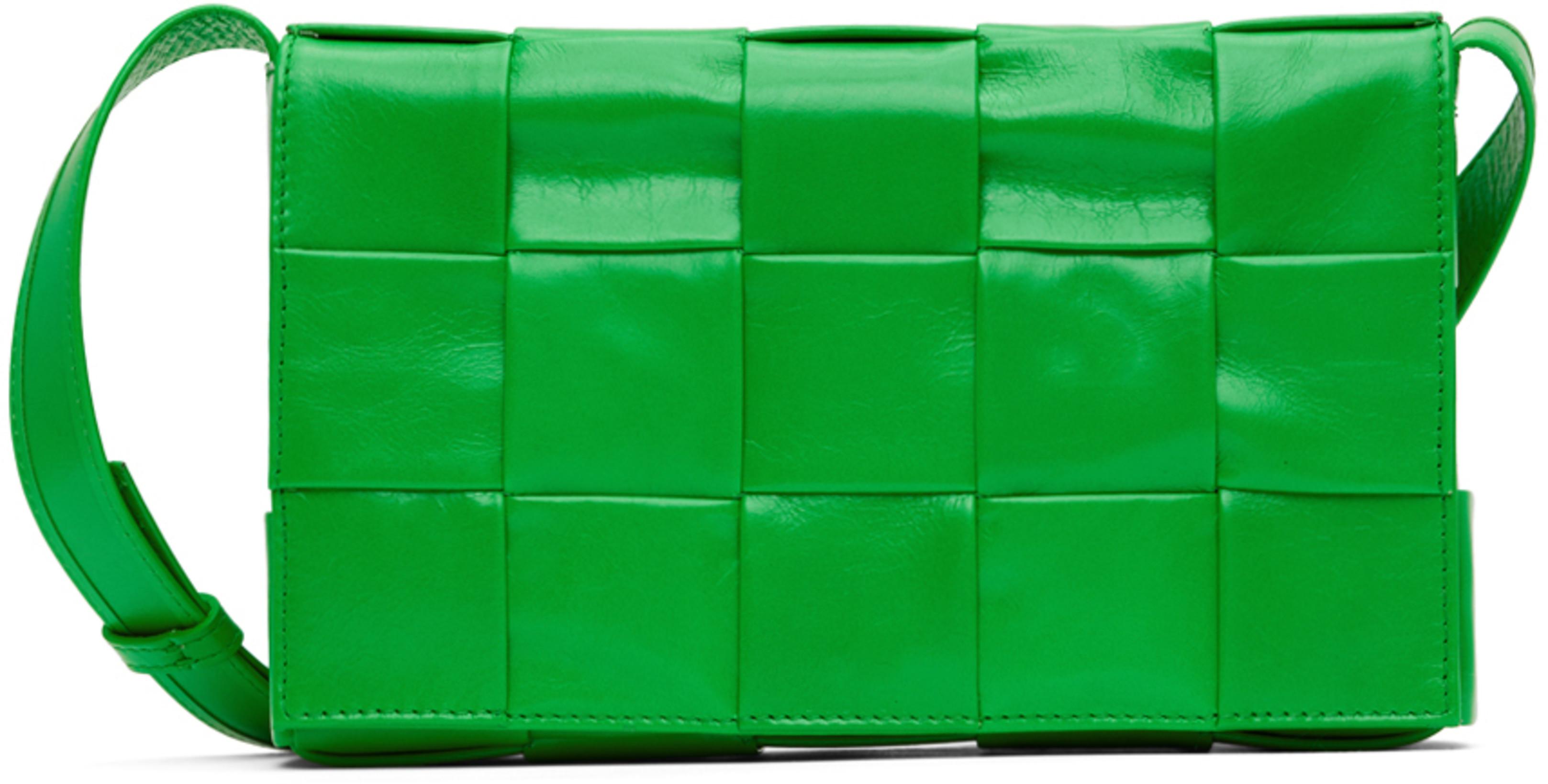 Green Cassette Messenger Bag by BOTTEGA VENETA
