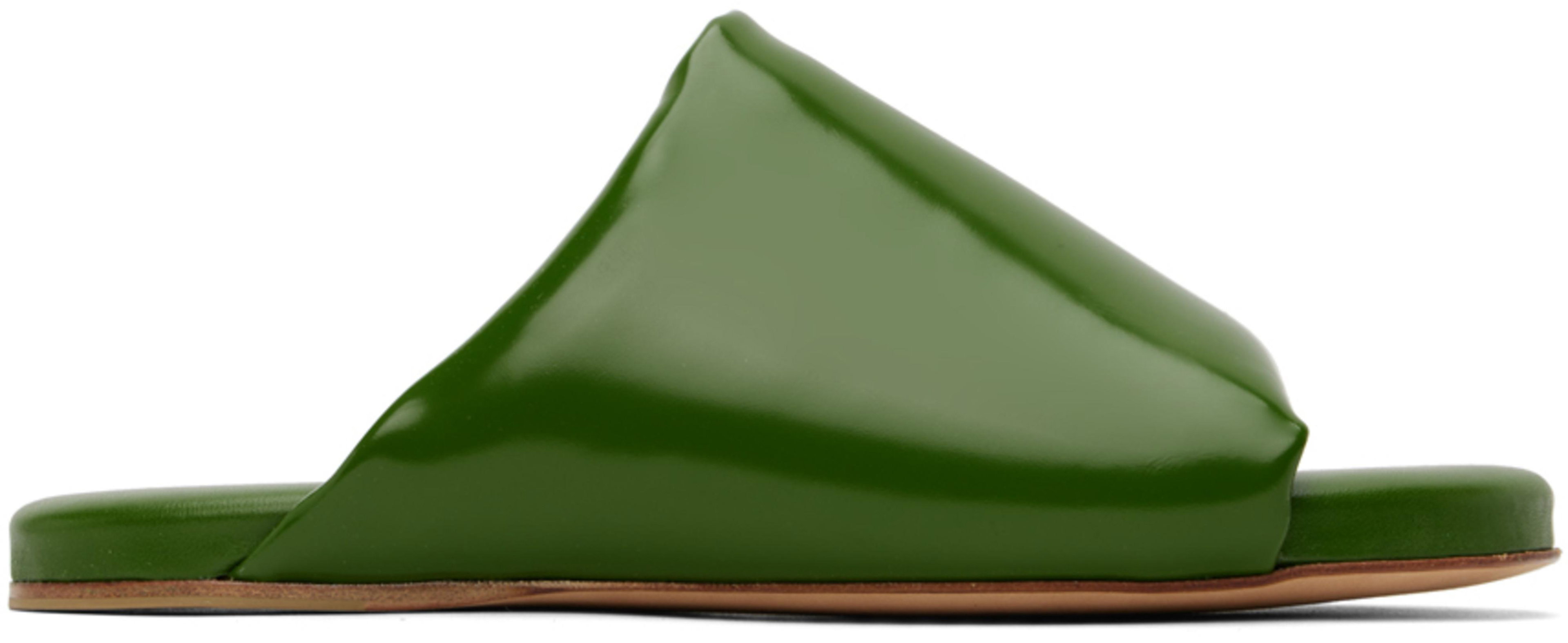 Green Cushion Slides by BOTTEGA VENETA