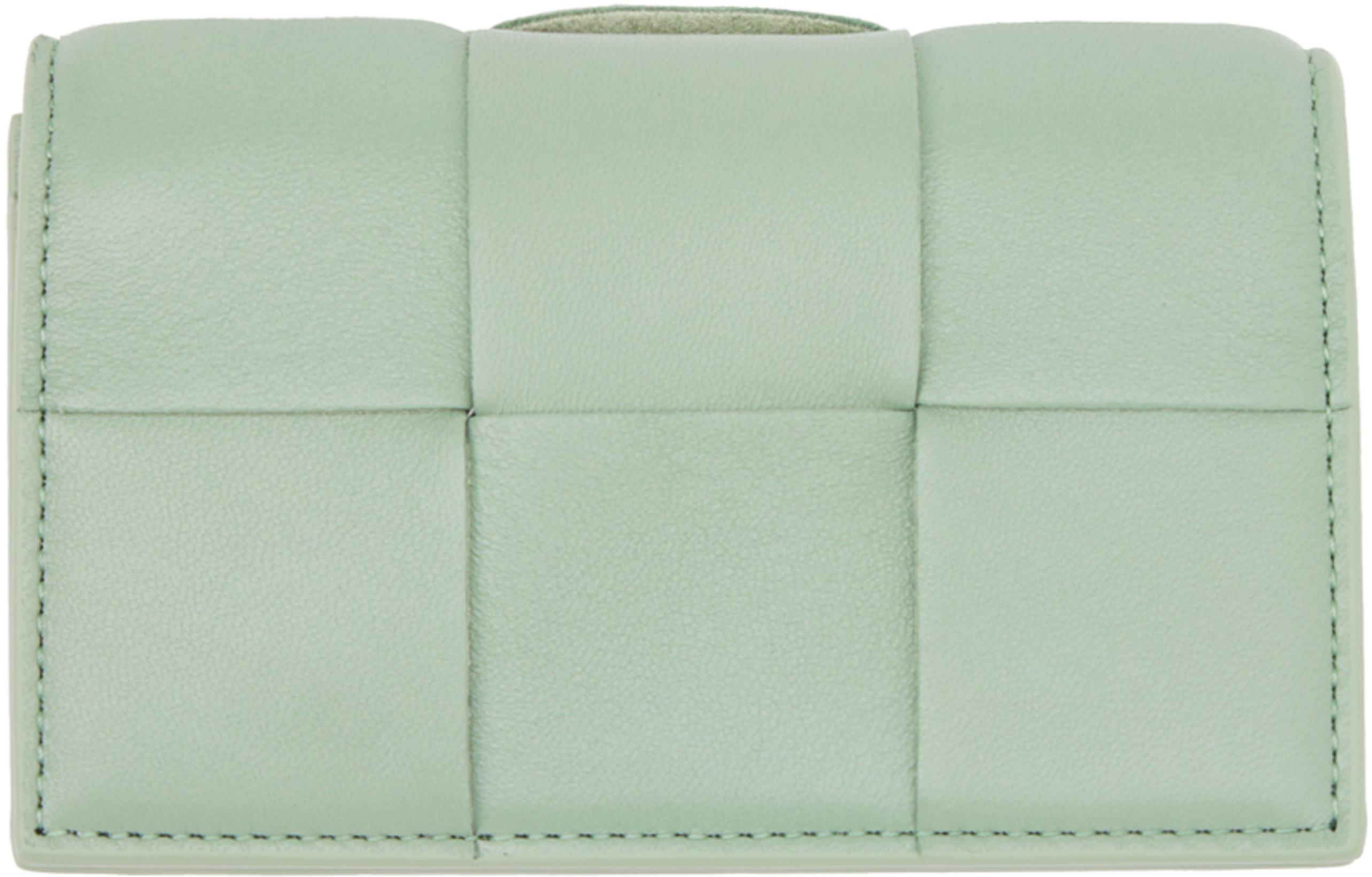 Green Intrecciato Card Holder by BOTTEGA VENETA