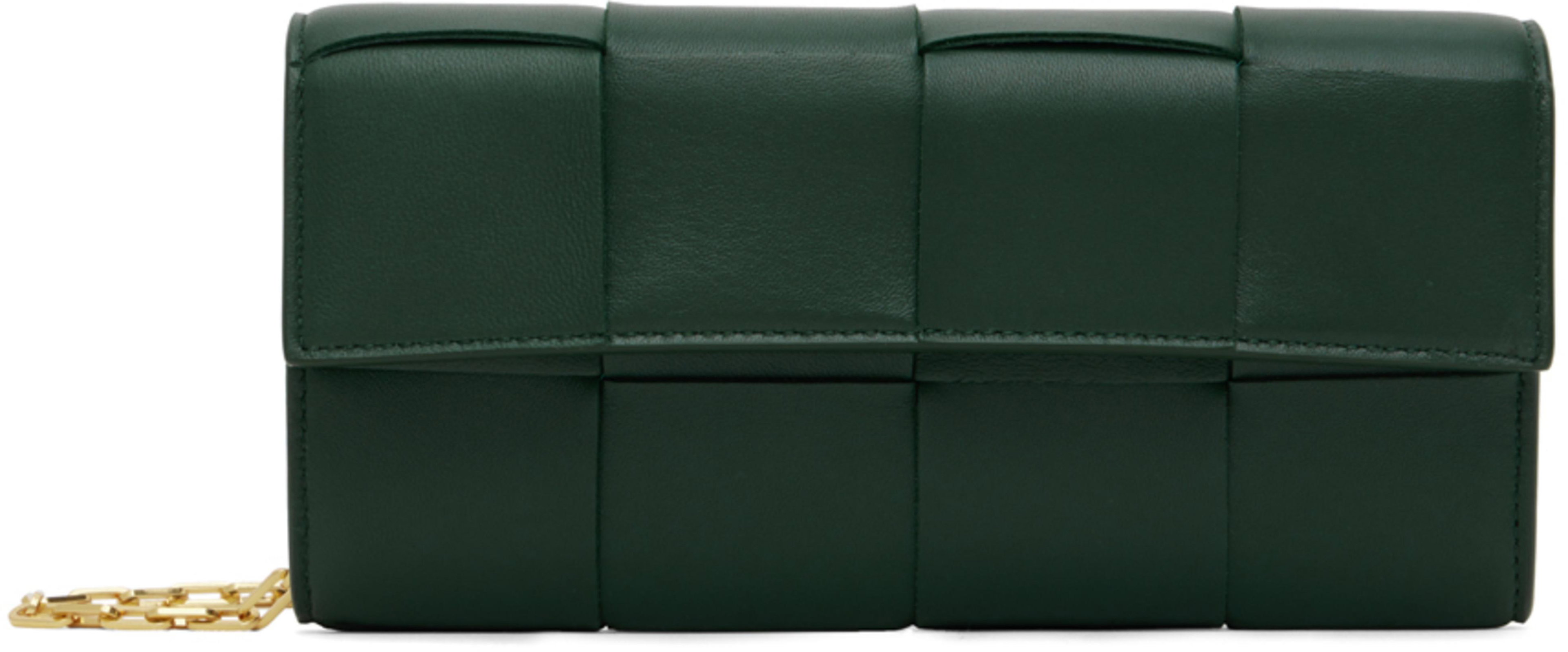 Green Intreccio Cassette Chain Bag by BOTTEGA VENETA