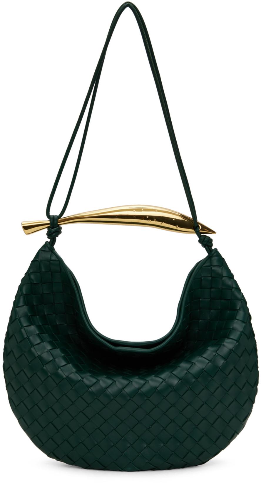Green Medium Sardine Messenger Bag by BOTTEGA VENETA