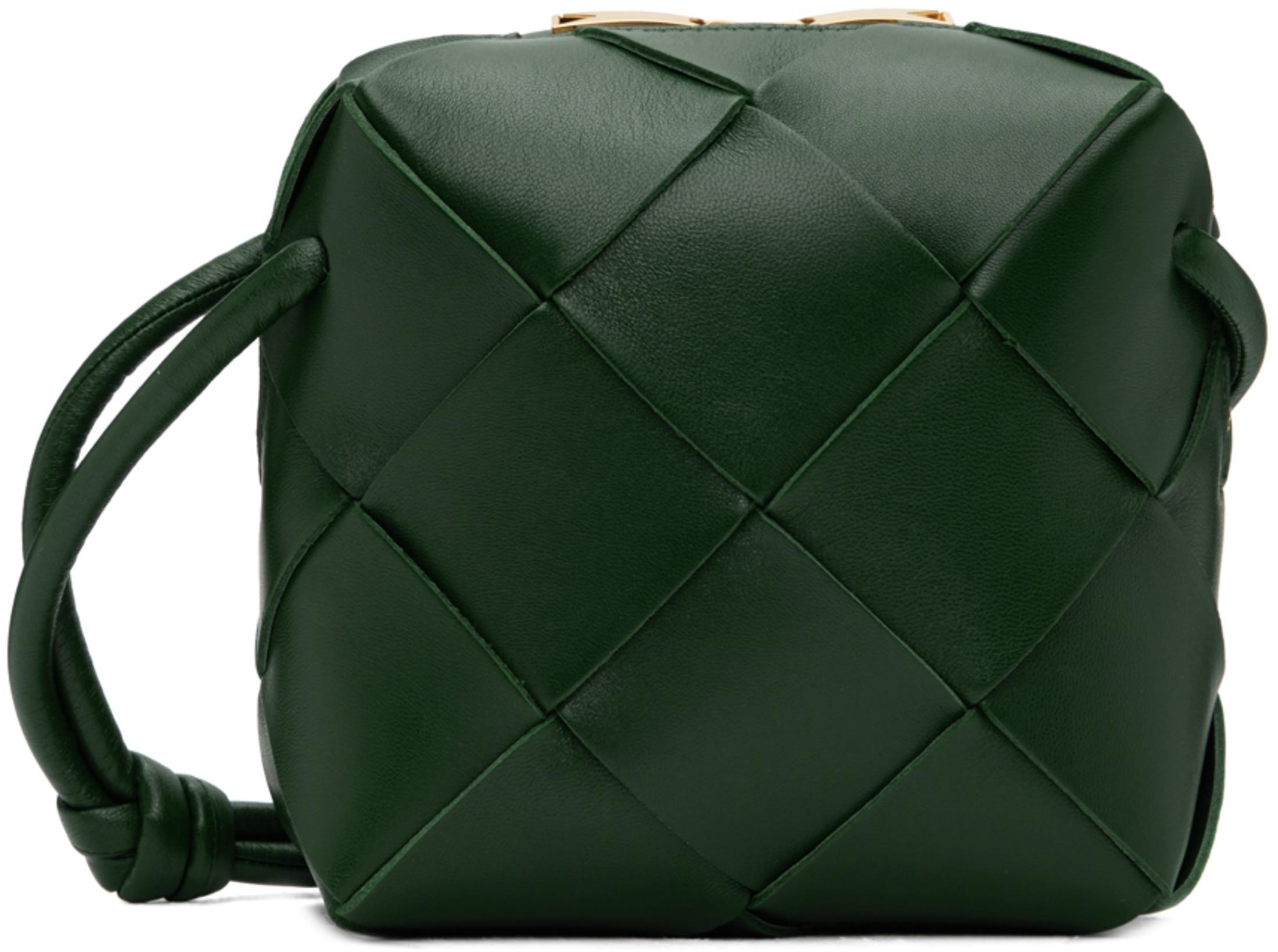 Green Mini Cassette Camera Bag by BOTTEGA VENETA