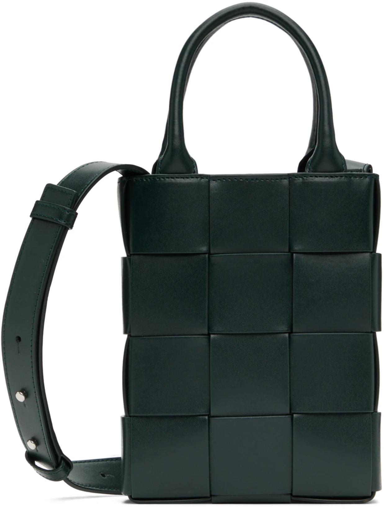 Green Mini Cassette Tote by BOTTEGA VENETA