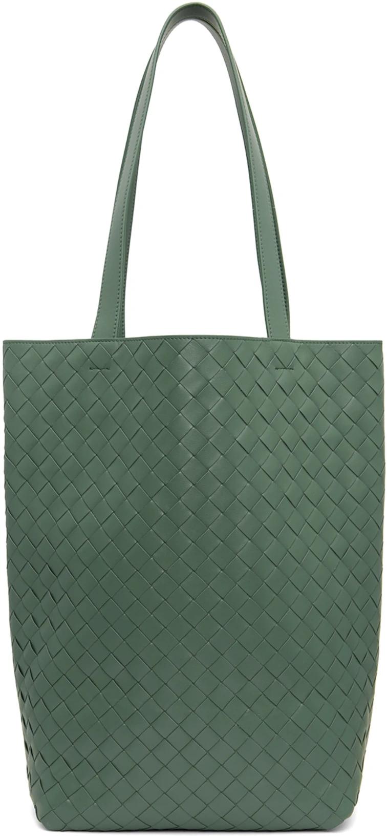 Green Small Intrecciato Tote by BOTTEGA VENETA