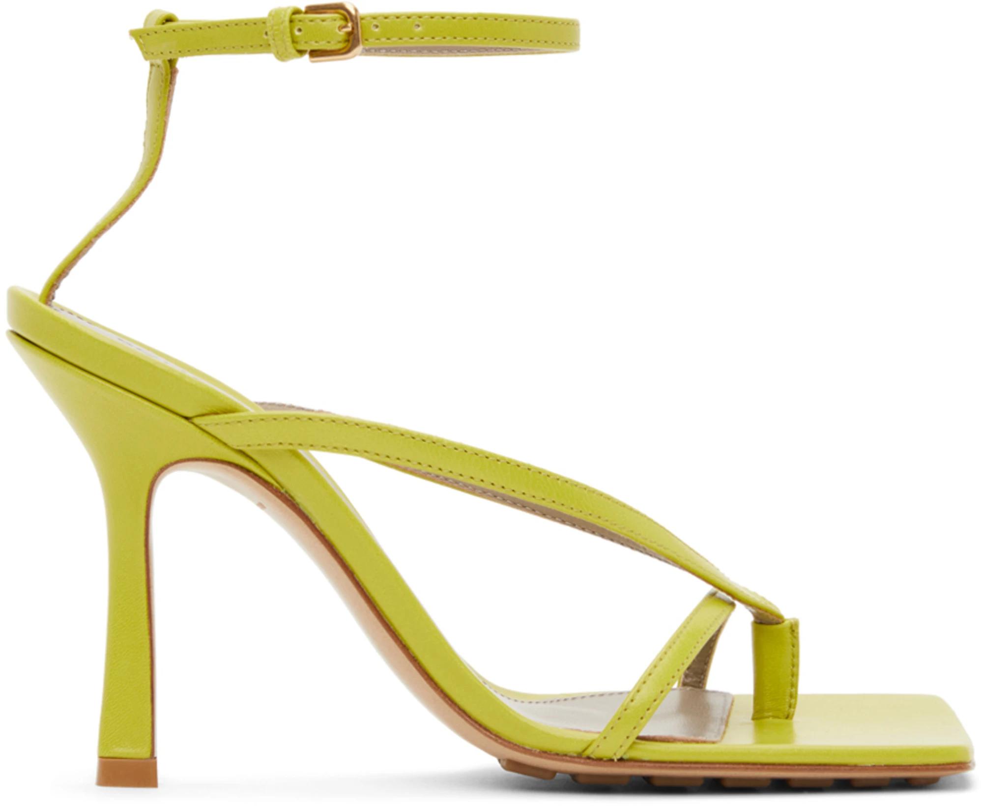 Green Strappy Stretch Heeled Sandals by BOTTEGA VENETA