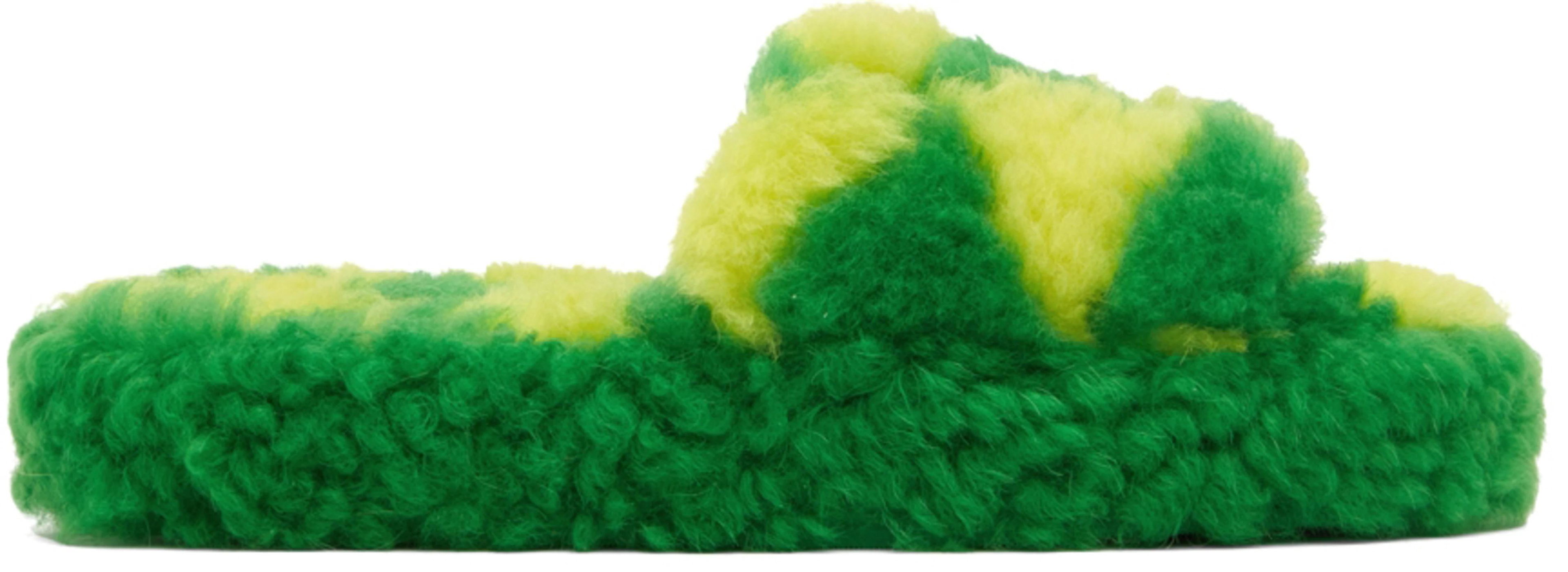 Green & Yellow Teddy Sandals by BOTTEGA VENETA