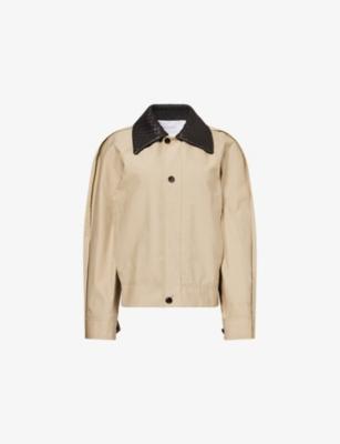 Intrecciato-Collar Blouson Cotton Jacket by BOTTEGA VENETA