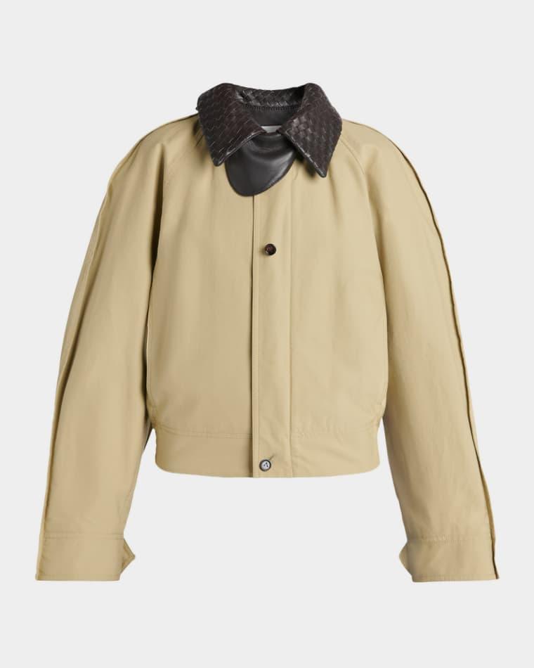 Intrecciato Collar Cotton Blouson Jacket by BOTTEGA VENETA