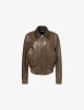 Intrecciato-Collar Leather Bomber Jacket by BOTTEGA VENETA