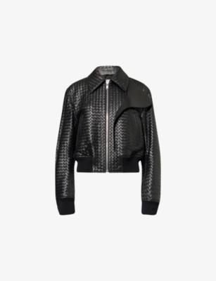 Intrecciato Leather Blouson Jacket by BOTTEGA VENETA