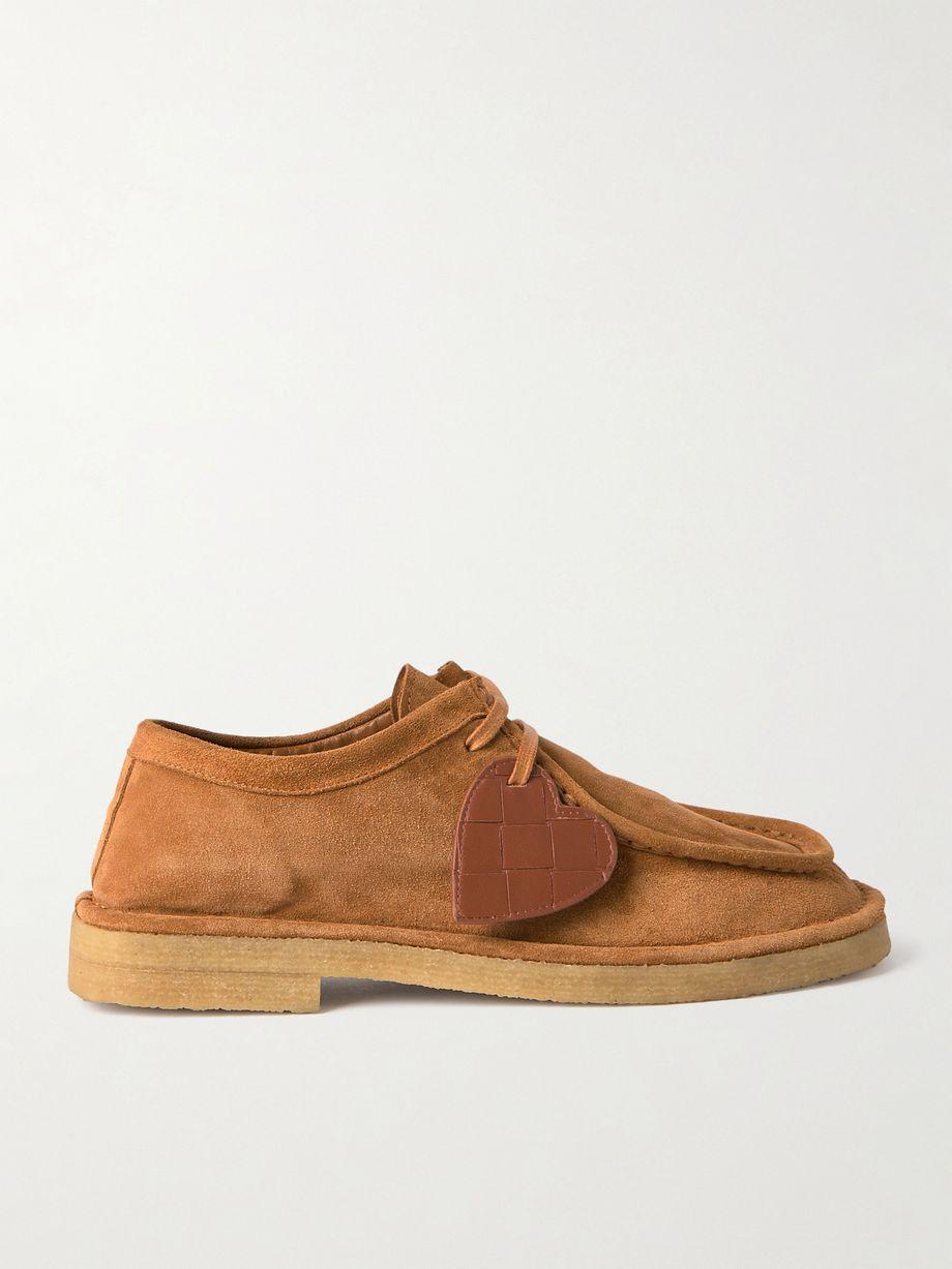 Intrecciato leather-trimmed suede loafers by BOTTEGA VENETA