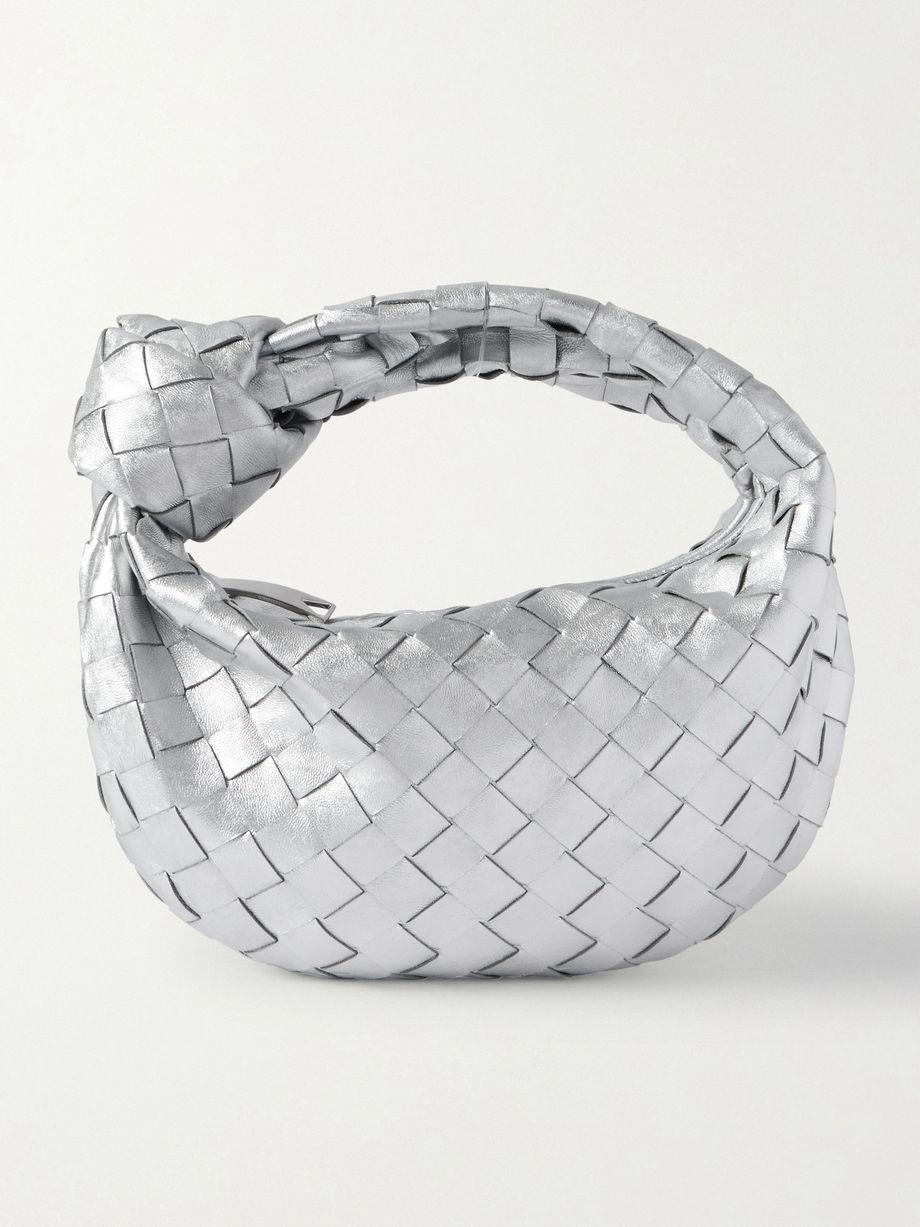 Jodie mini Intrecciato distressed metallic leather tote by BOTTEGA VENETA