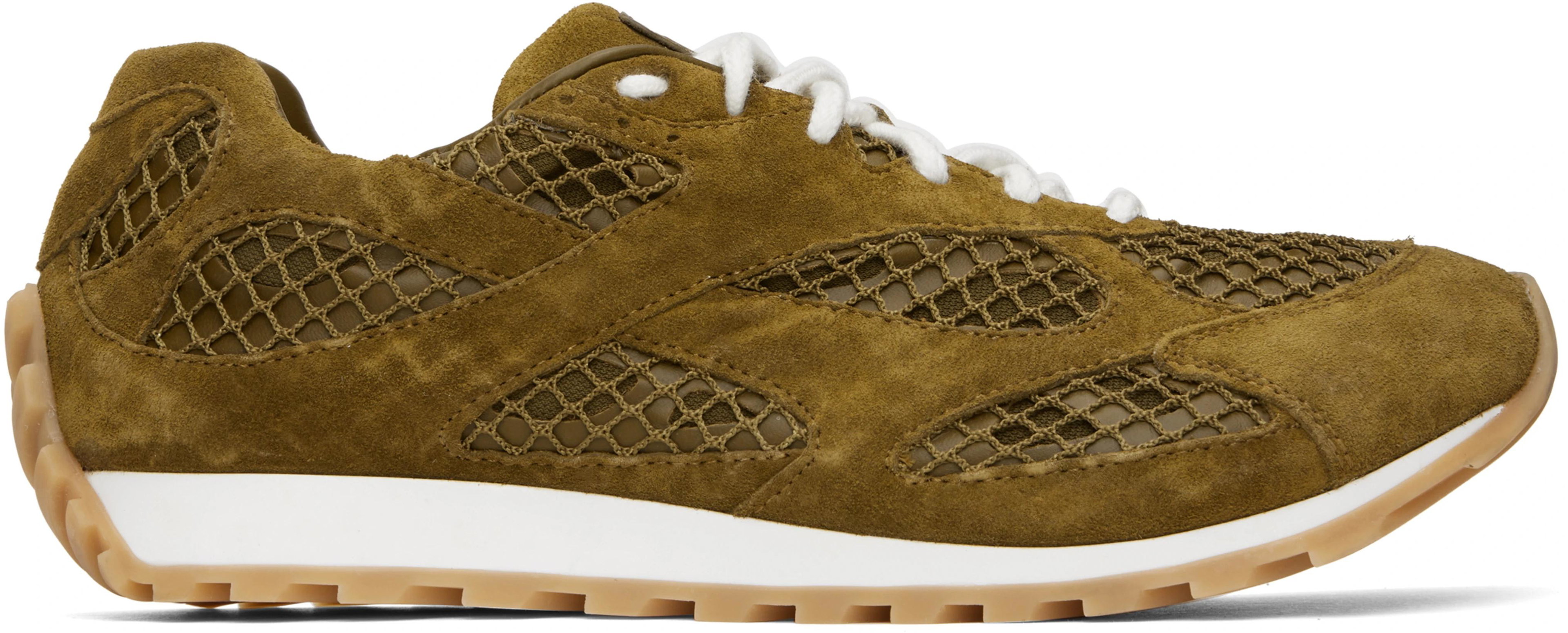Khaki Orbit Sneakers by BOTTEGA VENETA