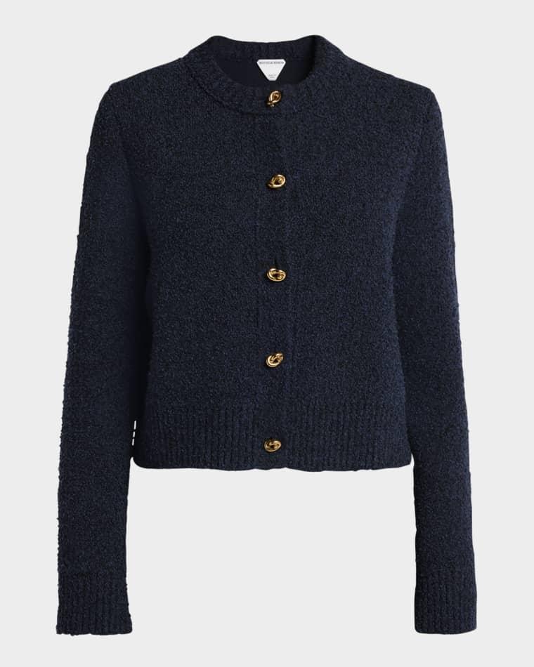 Knot-Button Boucle Knit Cardigan by BOTTEGA VENETA