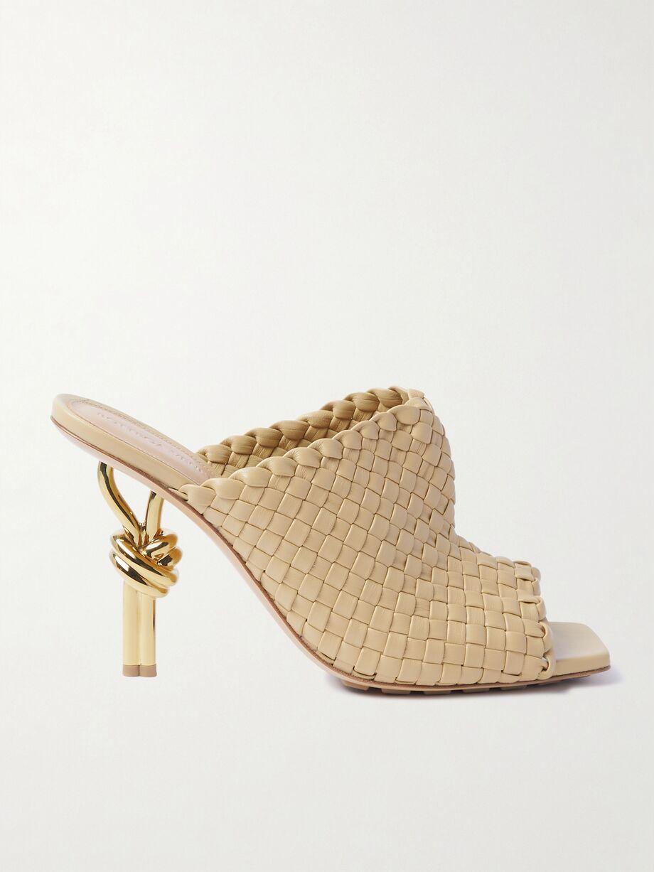 Knot embellished intrecciato leather mules by BOTTEGA VENETA